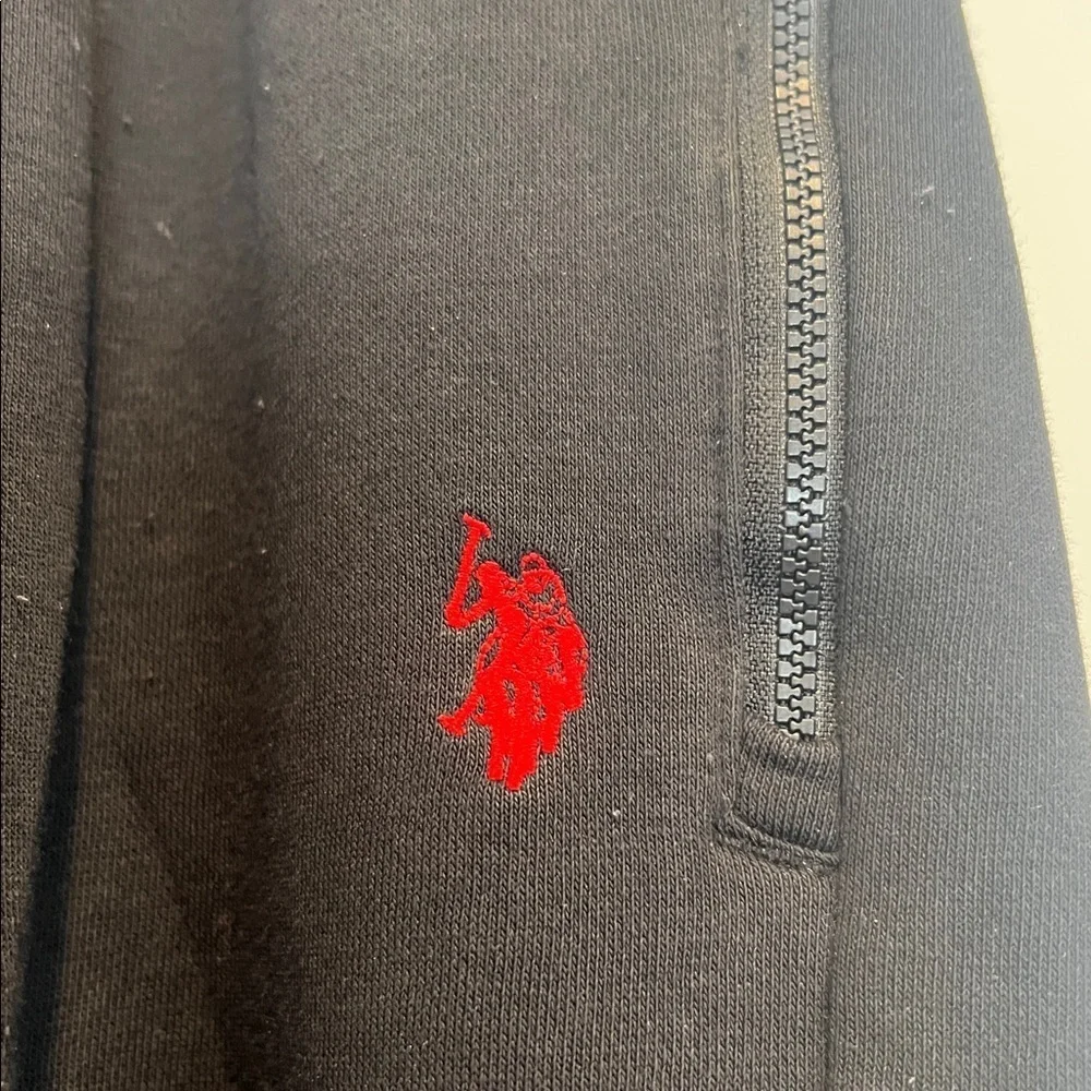 Polo by Ralph Lauren Men's Black Joggers with Red Logo size 2XL.